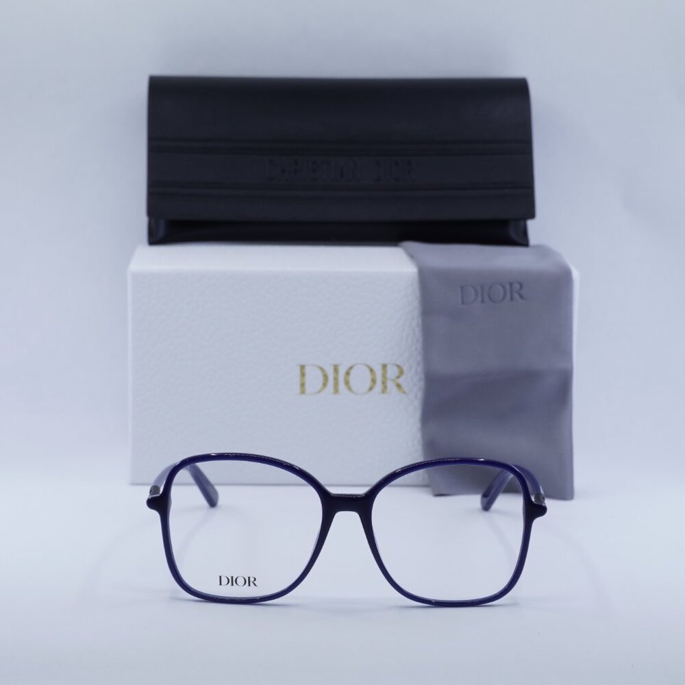Final Price! Dior MINI CD O B2I 7400 Shiny Blue Eyeglasses 55mm - Picture 2 of 10